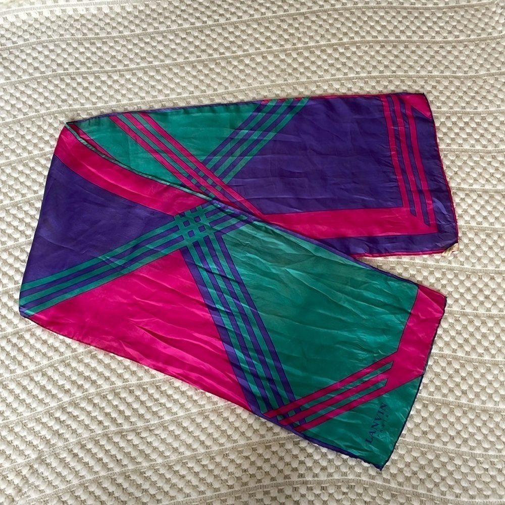 Vintage Lanvin Scarf Geometric Abstract Design